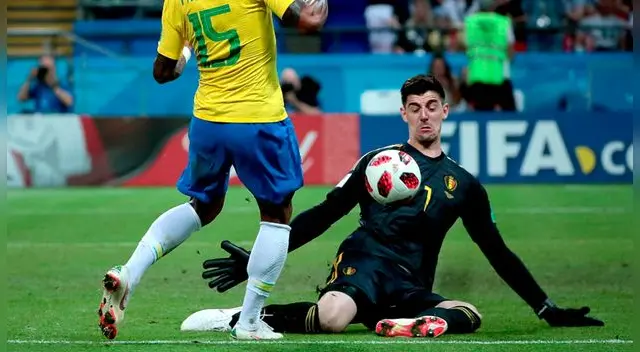 Thibaut Courtois fue una de las principales figuras en el partido ante Brasil. Foto: EFE Thibaut Courtois fue una de las principales figuras en el partido ante Brasil. Foto: EFE