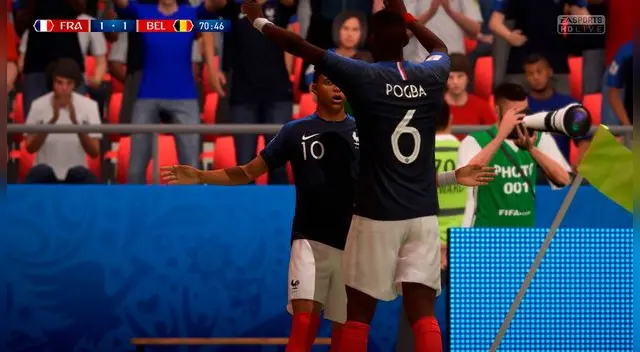 Paul Pogba y Kylian Mbappé celebran gol de Francia en Mundial Rusia 2018. | Foto: Captura Paul Pogba y Kylian Mbappé celebran gol de Francia en Mundial Rusia 2018. | Foto: Captura