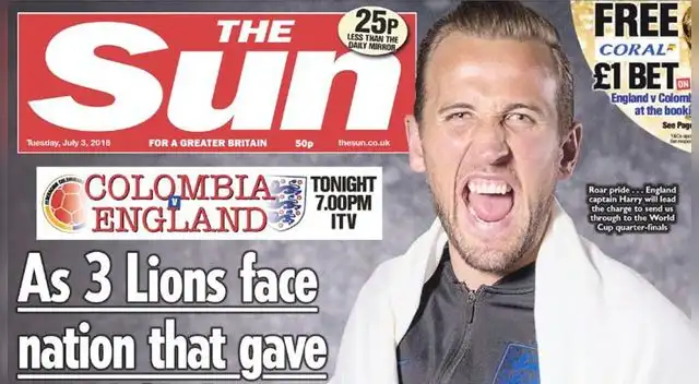 Colombianos ironizan eliminación de Inglaterra utilizando la portada de octavos de final Colombianos ironizan eliminación de Inglaterra utilizando la portada de octavos de final