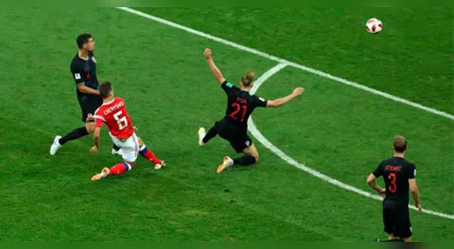 Denis Cheryshev (RUS), gol contra Croacia. Denis Cheryshev (RUS), gol contra Croacia.