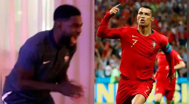 Samuel Umtiti se volvió loco con golazo de tiro libre de Cristiano Ronaldo a España Samuel Umtiti se volvió loco con golazo de tiro libre de Cristiano Ronaldo a España