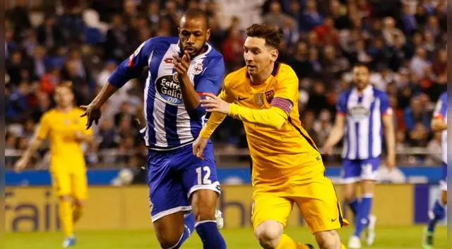 Sidnei enfrenta a Lionel Messi en un La Coruña-Barcelona.