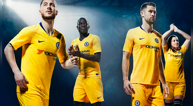 Eden Hazard, imagen de la nueva camiseta del conjunto de Chelsea.