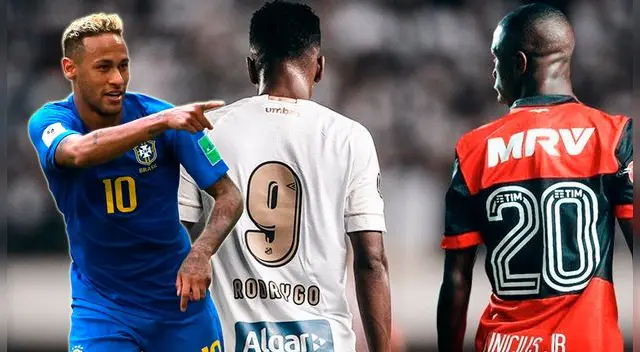 Neymar, Rodrygo Goes y Vinicius Jr.