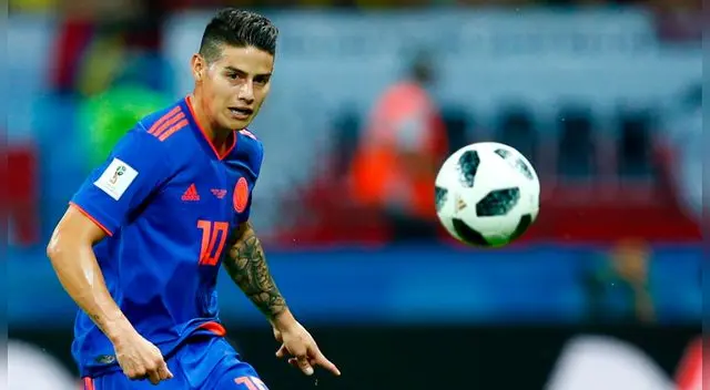 James Rodríguez, durante el Mundial Rusia 2018.