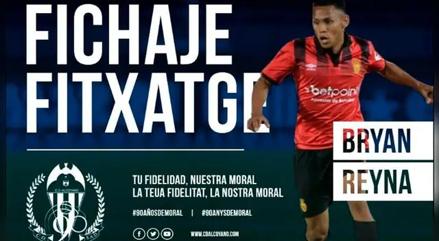 Bryan Reyna: Extremo izquierdo fue cedido al CD Alcoyano de la Segunda B de España Bryan Reyna: Extremo izquierdo fue cedido al CD Alcoyano de la Segunda B de España