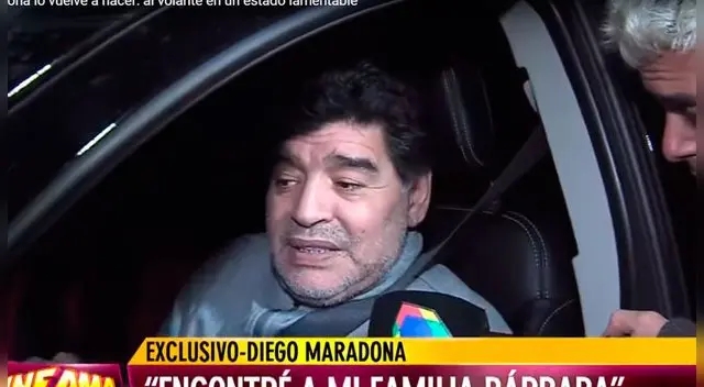Maradona se encuentra en Argentina visitando a su familia, cuando la prensa lo arribó no pudo pronunciar claramente las palabras. Maradona se encuentra en Argentina visitando a su familia, cuando la prensa lo arribó no pudo pronunciar claramente las palabras.