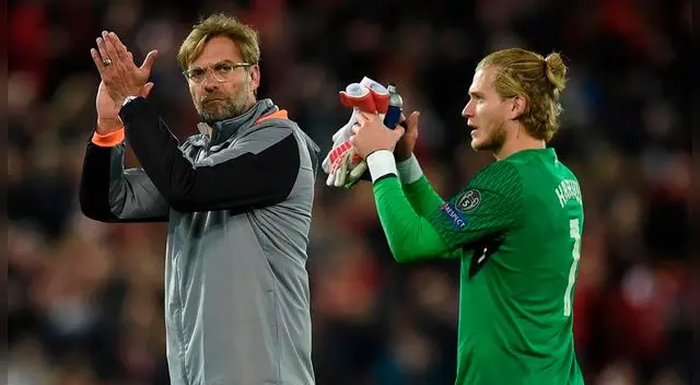 Jurgen Klopp y Loris Karius. Jurgen Klopp y Loris Karius.