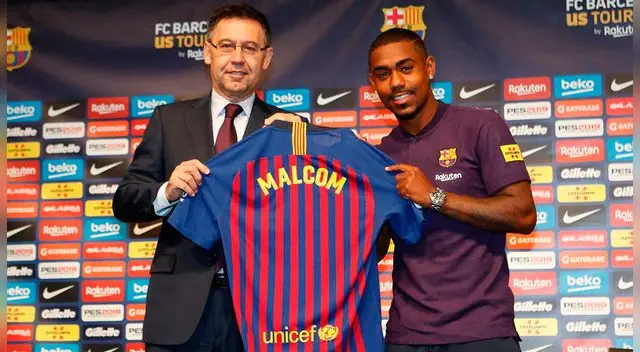 Malcom fue presentado como nuevo jugador del Barcelona.