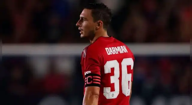 Matteo Darmian, durante un amistoso de pretemporada con el Manchester United.