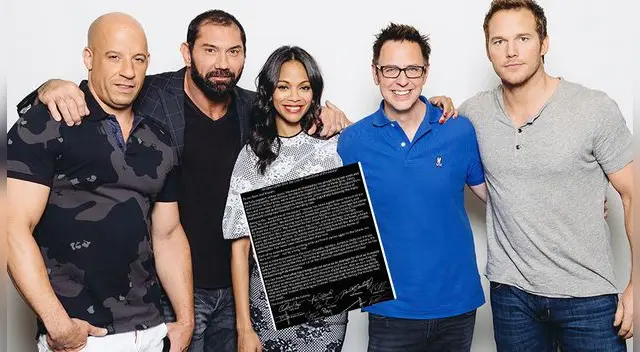 Guardianes de la Galaxia: Elenco de la película de Marvel emite comunicado pidiendo la vuelta de James Gunn Guardianes de la Galaxia: Elenco de la película de Marvel emite comunicado pidiendo la vuelta de James Gunn