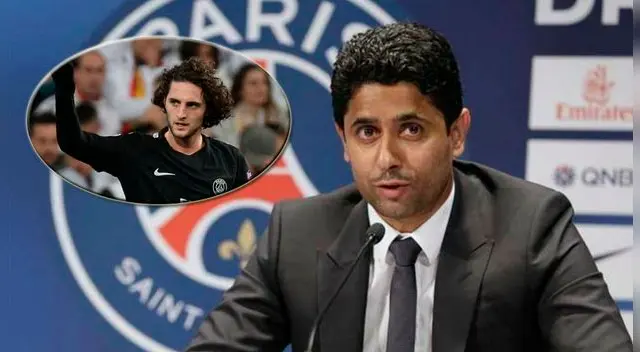 Nasser Al-Khelaïfi dice que Adrien Rabiot decidirá si se queda o se va. Fotos: EFE