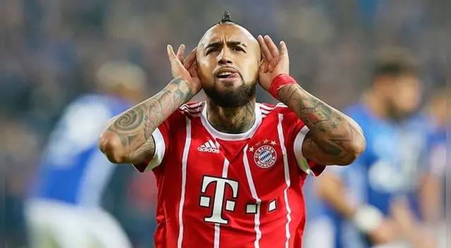 Arturo Vidal celebra un gol con el Bayern Múnich.