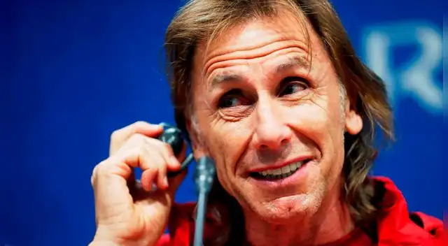 Ricardo Gareca, durante una conferencia de prensa de la Selección Peruana.
