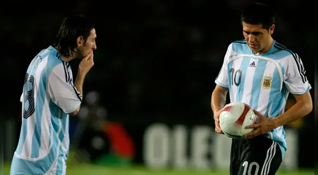 Messi y Riquelme jugaron juntos en el Mundial de Alemania 2006.