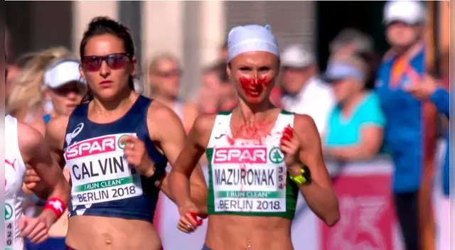 YouTube: Atleta bielorrusa ganó competencia con la cara llena de sangre YouTube: Atleta bielorrusa ganó competencia con la cara llena de sangre