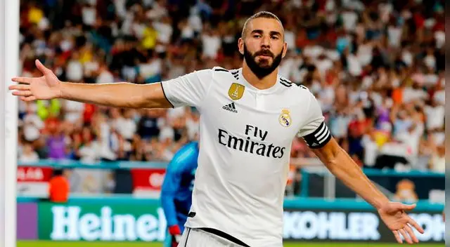 Karim Benzemá le dejó un mensaje al Atlético Madrid en la previa de la Supercopa de Europa. Foto: EFE