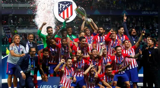 Atlético Madrid campeón de la Supercopa de Europa tras aplastar 4-2 a Real Madrid. Atlético Madrid campeón de la Supercopa de Europa tras aplastar 4-2 a Real Madrid.