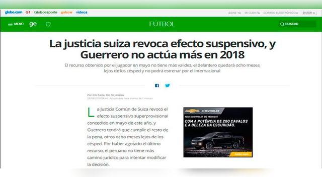 Paolo Guerrero: Reacción de la prensa internacional sobre la suspensión │ FOTOS