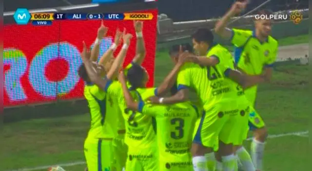 Los jugadores de UTC celebran el gol de Donald Millán a Alianza Lima. Los jugadores de UTC celebran el gol de Donald Millán a Alianza Lima.