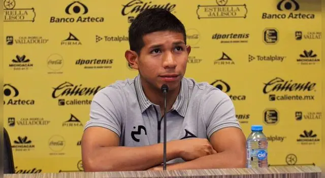 Edison Flores, durante su primera conferencia con Morelia. Edison Flores, durante su primera conferencia con Morelia.