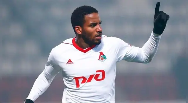 Jefferson Farfán celebra un gol con el Lokomotiv de Moscú.