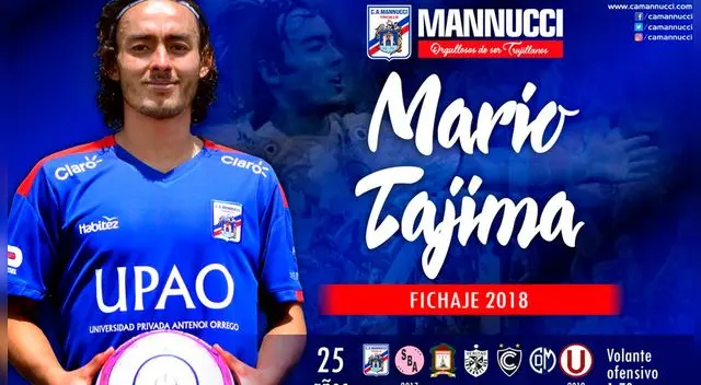 Segunda División: Mannucci anunció la contratación de Mario Tajima quien lega procedente de Sport Boys Segunda División: Mannucci anunció la contratación de Mario Tajima quien lega procedente de Sport Boys