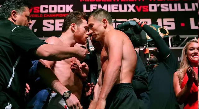 'Canelo' Álvarez y Golovkin casi se van a las manos durante el pesaje previo a su pelea.