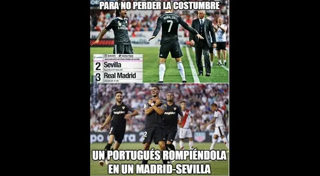 Real Madrid, víctima de memes tras caer 3-0 ante Sevilla Real Madrid, víctima de memes tras caer 3-0 ante Sevilla