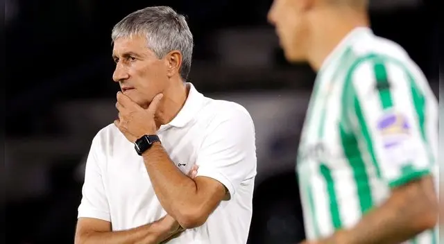 Quique Setién, durante el Girona vs. Betis.