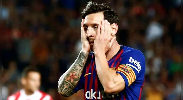 Lionel Messi se lamenta durante el Barcelona vs. Girona.