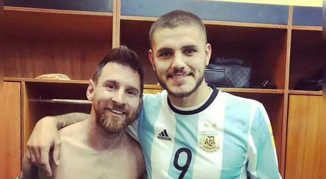 Lionel Messi y Mauro Icardi, tras un triunfo de la Selección Argentina.