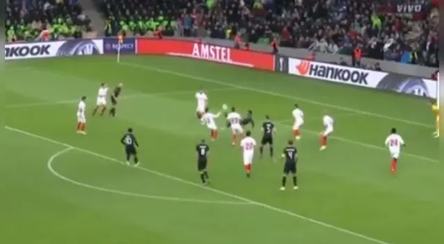 Okriashvili le dio un valioso triunfo a Krasnodar, del peruano Christian Cueva, ante Sevilla con una soberbia definición en la Europa League. Okriashvili le dio un valioso triunfo a Krasnodar, del peruano Christian Cueva, ante Sevilla con una soberbia definición en la Europa League.