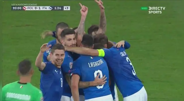 Italia venció 1-0 a Polonia por la Liga de las Naciones de la UEFA.