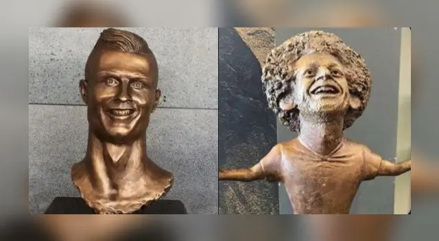 Cristiano Ronaldo y Mohamed Salah, ¿las esculturas más curiosas en la historia del fútbol?