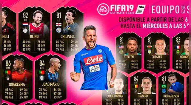 FIFA 19: con Dries Mertens, el Equipo de la Semana: TOTW 8 [FOTO]