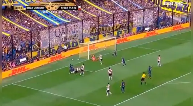 Boca Juniors vs River Plate: Wanchope Ábila fusiló a Armani para poner el 1-0. Boca Juniors vs River Plate: Wanchope Ábila fusiló a Armani para poner el 1-0.