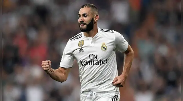 Karim Benzema celebra un gol con el Real Madrid. Karim Benzema celebra un gol con el Real Madrid.