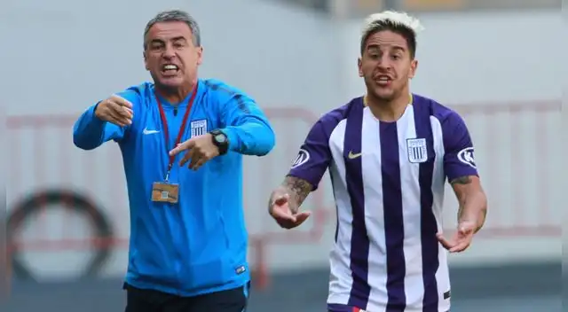 Pablo Bengoechea y Alejandro Hohberg, durante un partido de Alianza Lima. Pablo Bengoechea y Alejandro Hohberg, durante un partido de Alianza Lima.