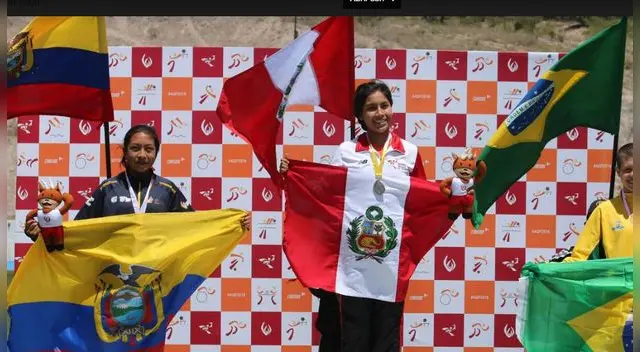 Anita Poma, medalla de oro, en la categoría de Atletismo Anita Poma, medalla de oro, en la categoría de Atletismo