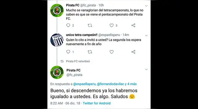 Universitario │ Alianza Lima: Twitter, Molinos El Pirata trolea hinchas con supuesta cuenta │ FOTOS Universitario │ Alianza Lima: Twitter, Molinos El Pirata trolea hinchas con supuesta cuenta │ FOTOS