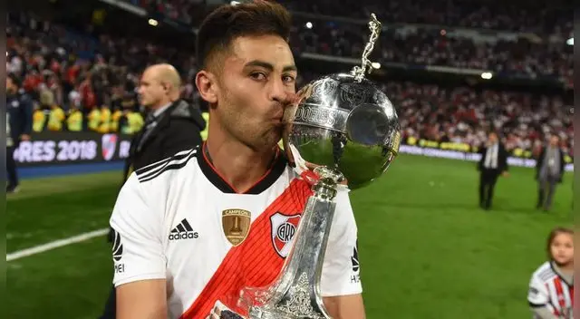 El "Pity" Martínez anotó el 3-1 de River Plate sobre Boca Juniors, con el cual certificó el título de la Copa Libertadores. 