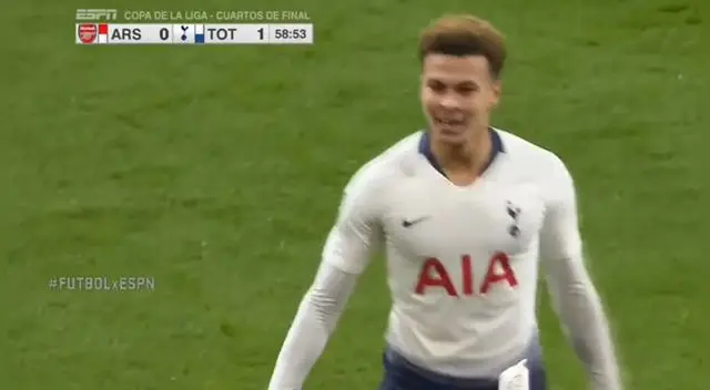 Arsenal vs Tottenham: Dele Alli anota golazo para el 2-0.