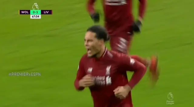 Liverpool vs Wolves: Van Dijk anotó el 2-0 por la Premier League. Liverpool vs Wolves: Van Dijk anotó el 2-0 por la Premier League.