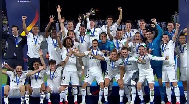 Real Madrid y la celebración tras ganar el título del Mundial de Clubes 2018