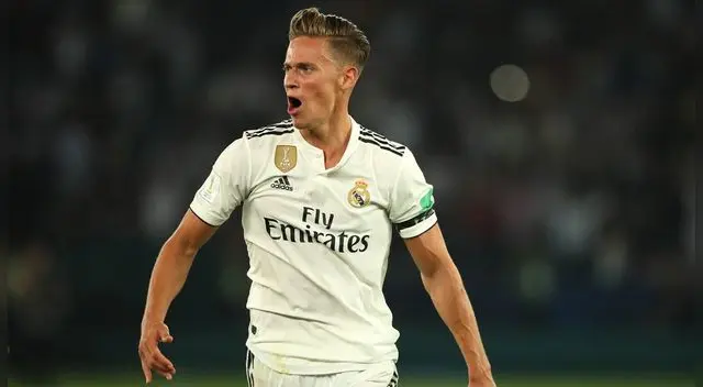 Marcos Llorente celebra su gol con el Real Madrid. Marcos Llorente celebra su gol con el Real Madrid.