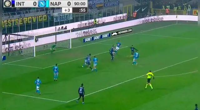 Lautaro Martínez anotó el 1-0 en el último minuto del Inter vs Napoli.