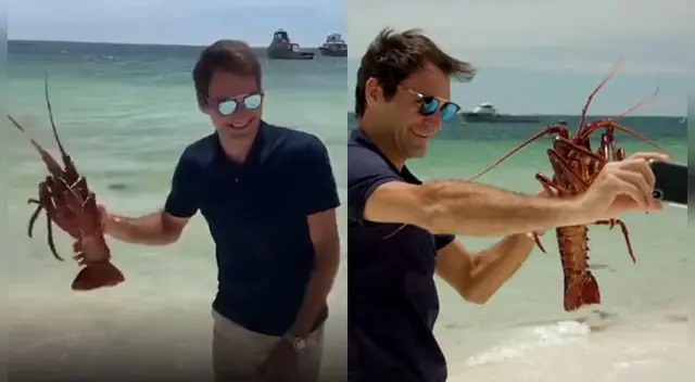 Youtube: Roger Federer y su reacción ante un "ataque" de una langosta Youtube: Roger Federer y su reacción ante un "ataque" de una langosta