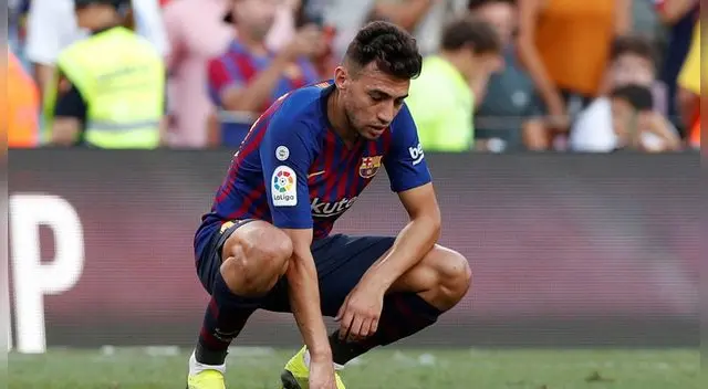 Munir El Haddadi, durante un partido del Barcelona.