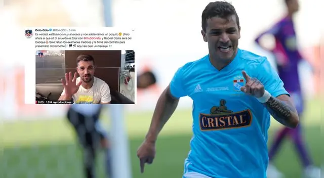 Sporting Cristal: Colo Colo confirmó la llegada de Gabriel Costa a falta de los exámenes médicos Sporting Cristal: Colo Colo confirmó la llegada de Gabriel Costa a falta de los exámenes médicos